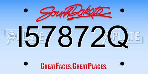 I57872Q South Dakota License Plate