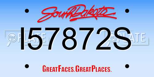 I57872S South Dakota License Plate