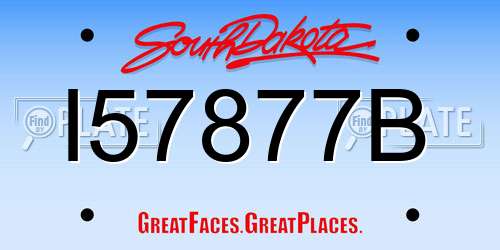 I57877B South Dakota License Plate