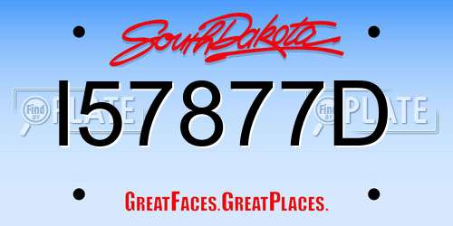 I57877D South Dakota License Plate