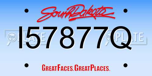I57877Q South Dakota License Plate