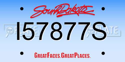 I57877S South Dakota License Plate
