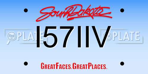 I57IIV South Dakota License Plate