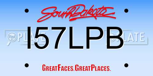 I57LPB South Dakota License Plate