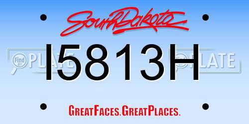 I5813H South Dakota License Plate
