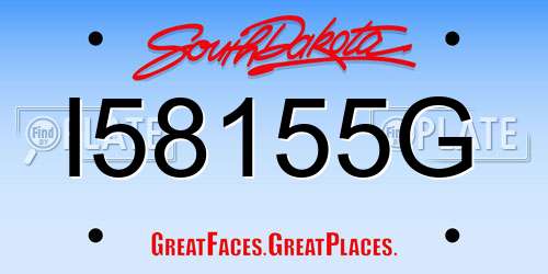 I58155G South Dakota License Plate