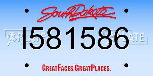 I581586 South Dakota License Plate