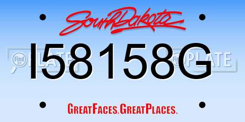I58158G South Dakota License Plate