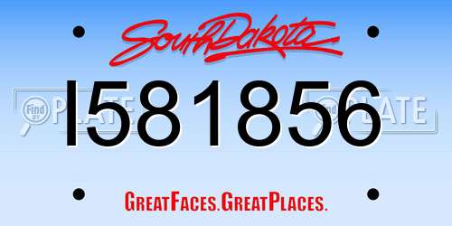 I581856 South Dakota License Plate