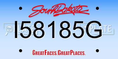 I58185G South Dakota License Plate