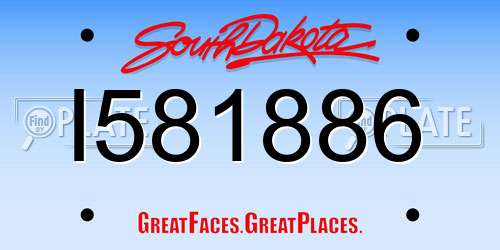 I581886 South Dakota License Plate