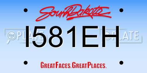 I581EH South Dakota License Plate