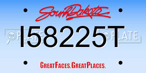 I58225T South Dakota License Plate