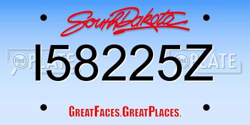 I58225Z South Dakota License Plate