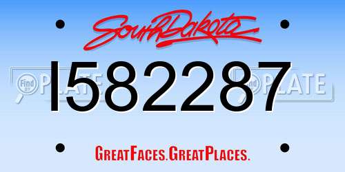 I582287 South Dakota License Plate