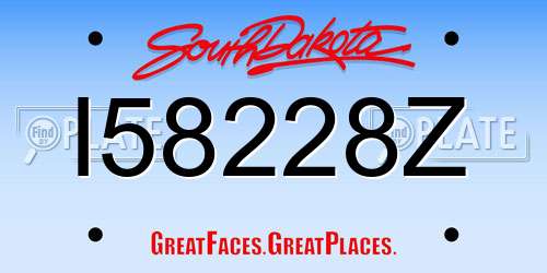 I58228Z South Dakota License Plate