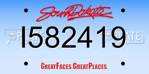 I582419 South Dakota License Plate