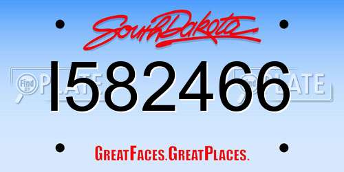I582466 South Dakota License Plate