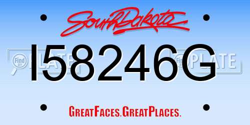 I58246G South Dakota License Plate