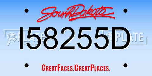 I58255D South Dakota License Plate