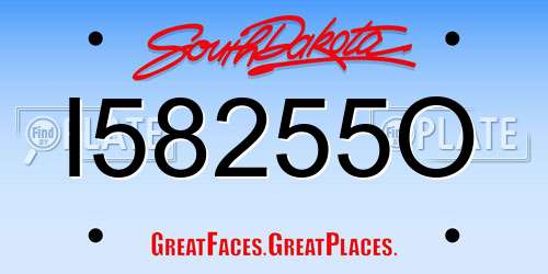 I58255O South Dakota License Plate