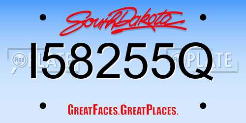 I58255Q South Dakota License Plate