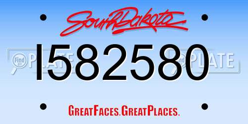 I582580 South Dakota License Plate