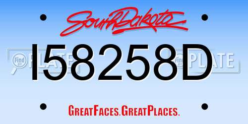 I58258D South Dakota License Plate