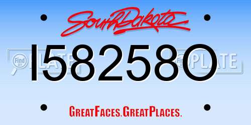 I58258O South Dakota License Plate