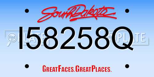 I58258Q South Dakota License Plate