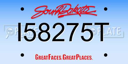 I58275T South Dakota License Plate