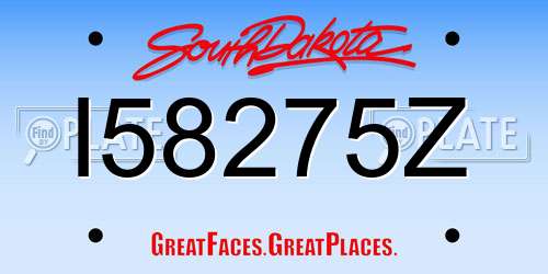 I58275Z South Dakota License Plate