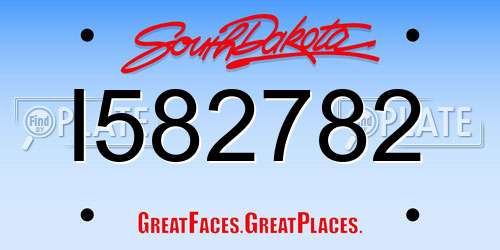 I582782 South Dakota License Plate
