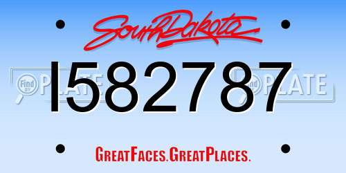 I582787 South Dakota License Plate
