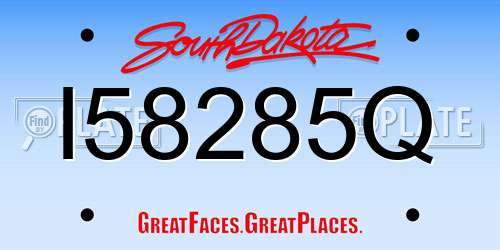 I58285Q South Dakota License Plate