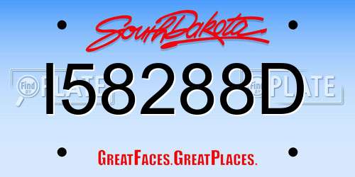 I58288D South Dakota License Plate