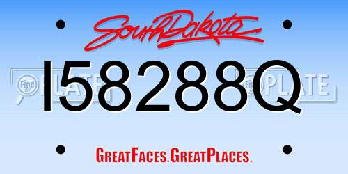 I58288Q South Dakota License Plate