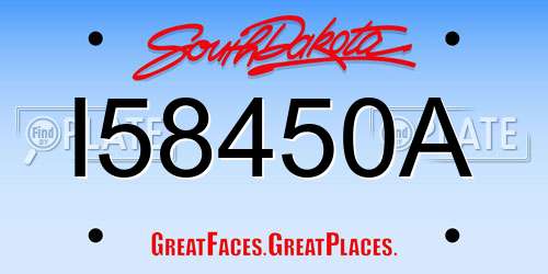 I58450A South Dakota License Plate