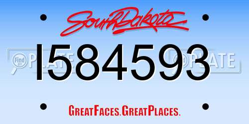 I584593 South Dakota License Plate