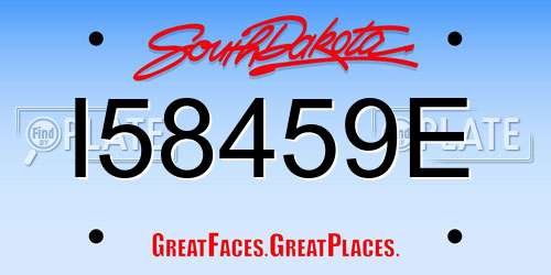 I58459E South Dakota License Plate