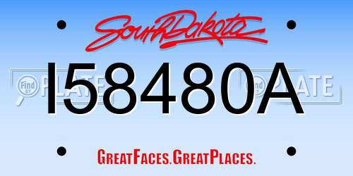 I58480A South Dakota License Plate