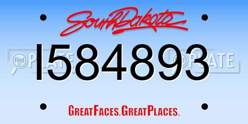 I584893 South Dakota License Plate