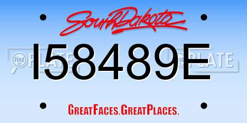 I58489E South Dakota License Plate