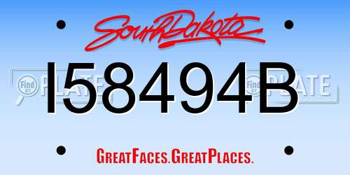 I58494B South Dakota License Plate