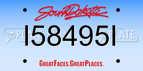 I58495I South Dakota License Plate