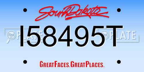 I58495T South Dakota License Plate