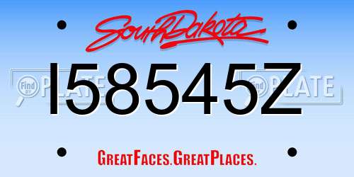 I58545Z South Dakota License Plate