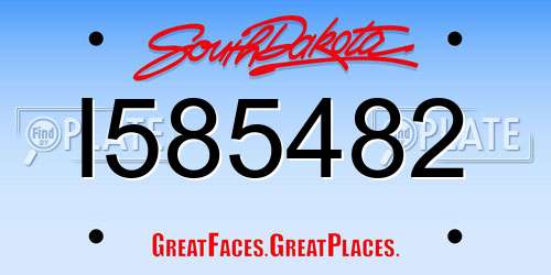 I585482 South Dakota License Plate