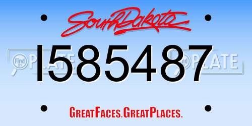 I585487 South Dakota License Plate