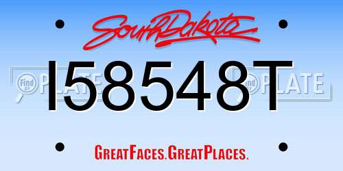I58548T South Dakota License Plate